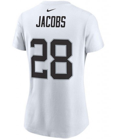 Women's Josh Jacobs White Las Vegas Raiders Name and Number T-shirt White $21.50 Tops