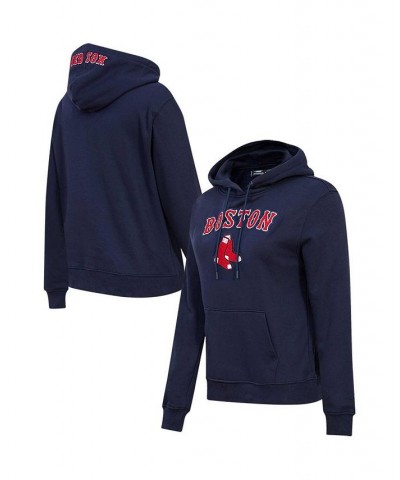 Women's Navy Boston Red Sox Classic Fleece Pullover Hoodie Navy $44.19 Sweatshirts