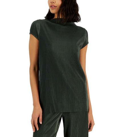 Women's Pleated Short-Sleeve Top Lush Sage $17.49 Tops