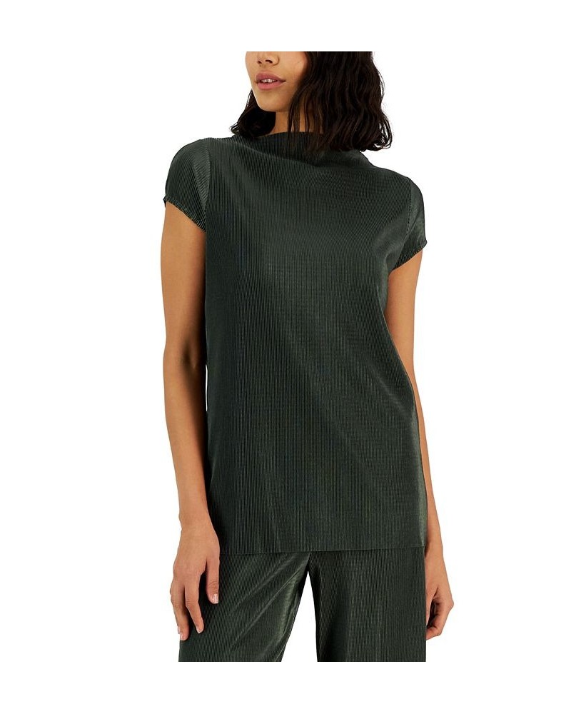 Women's Pleated Short-Sleeve Top Lush Sage $17.49 Tops