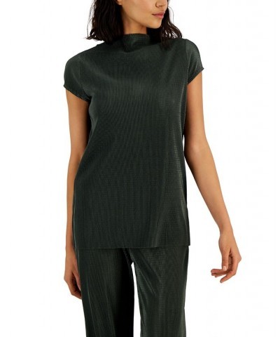 Women's Pleated Short-Sleeve Top Lush Sage $17.49 Tops