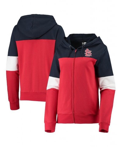 Women's Red St. Louis Cardinals Colorblock French Terry Full-Zip Hoodie Red $31.34 Sweatshirts