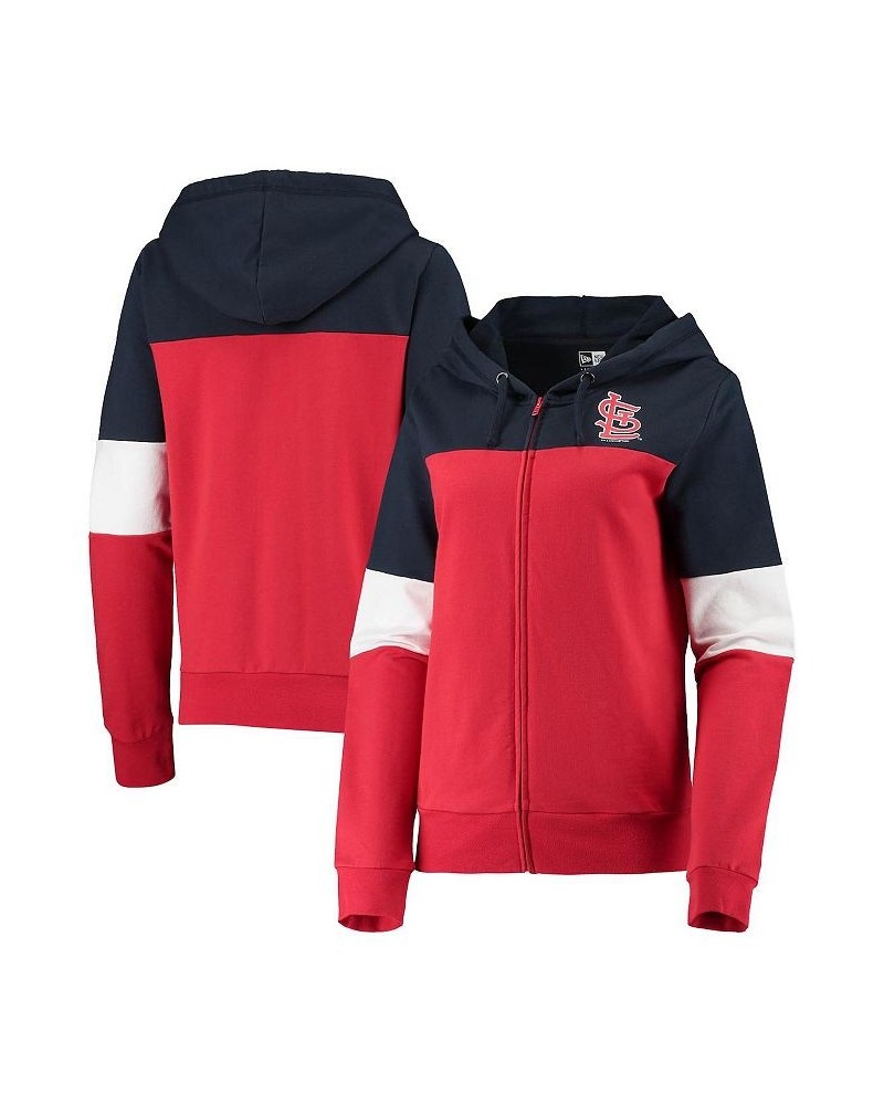 Women's Red St. Louis Cardinals Colorblock French Terry Full-Zip Hoodie Red $31.34 Sweatshirts