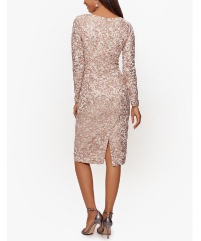 Sequin & Lace Dress Tan/Beige $91.46 Dresses