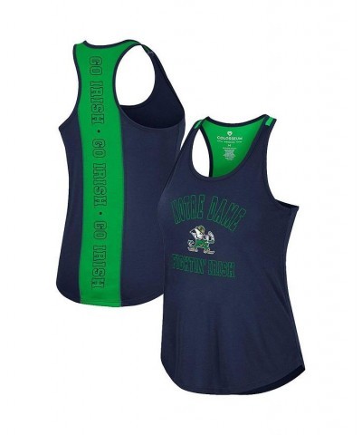 Women's Navy Notre Dame Fighting Irish 10 Days Racerback Scoop Neck Tank Top Navy $16.72 Tops