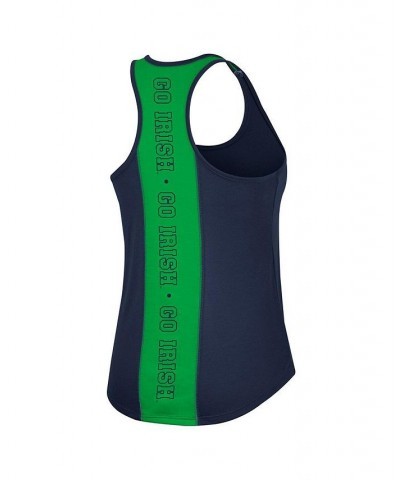 Women's Navy Notre Dame Fighting Irish 10 Days Racerback Scoop Neck Tank Top Navy $16.72 Tops