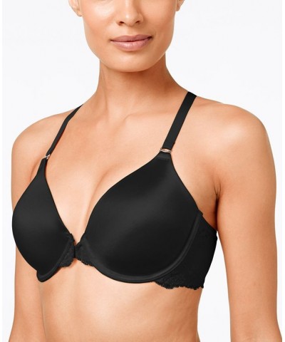 One Fab Fit Lace T-Back Shaping Underwire Front Close Bra 7112 Black $15.38 Bras