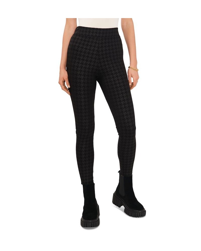 Women's Houndstooth-Print Pull-On Leggings Rich Black $23.67 Pants