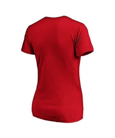 Women's Branded Red New Jersey Devils Team Primary Logo V-Neck T-shirt Red $20.89 Tops