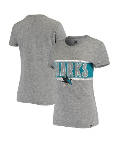 Women's '47 Gray San Jose Sharks Clutch Hero Tri-Blend T-shirt Gray $21.12 Tops