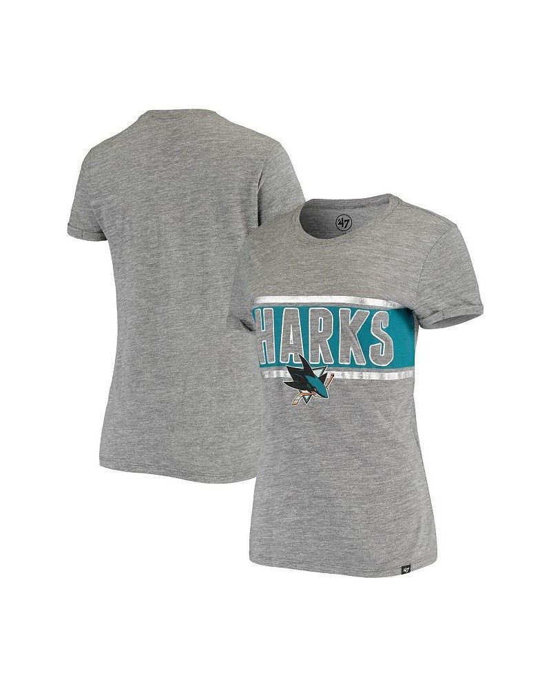 Women's '47 Gray San Jose Sharks Clutch Hero Tri-Blend T-shirt Gray $21.12 Tops