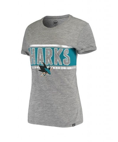 Women's '47 Gray San Jose Sharks Clutch Hero Tri-Blend T-shirt Gray $21.12 Tops