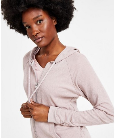 Ruched-Sleeve Zip Hoodie XS-3X Evening Sand $19.80 Jackets