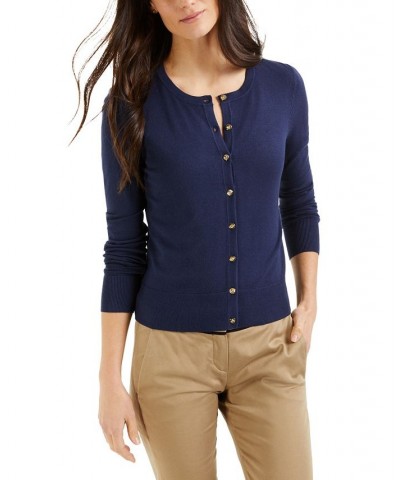 Women's Button Cardigan Intrepid Blue $16.19 Sweaters