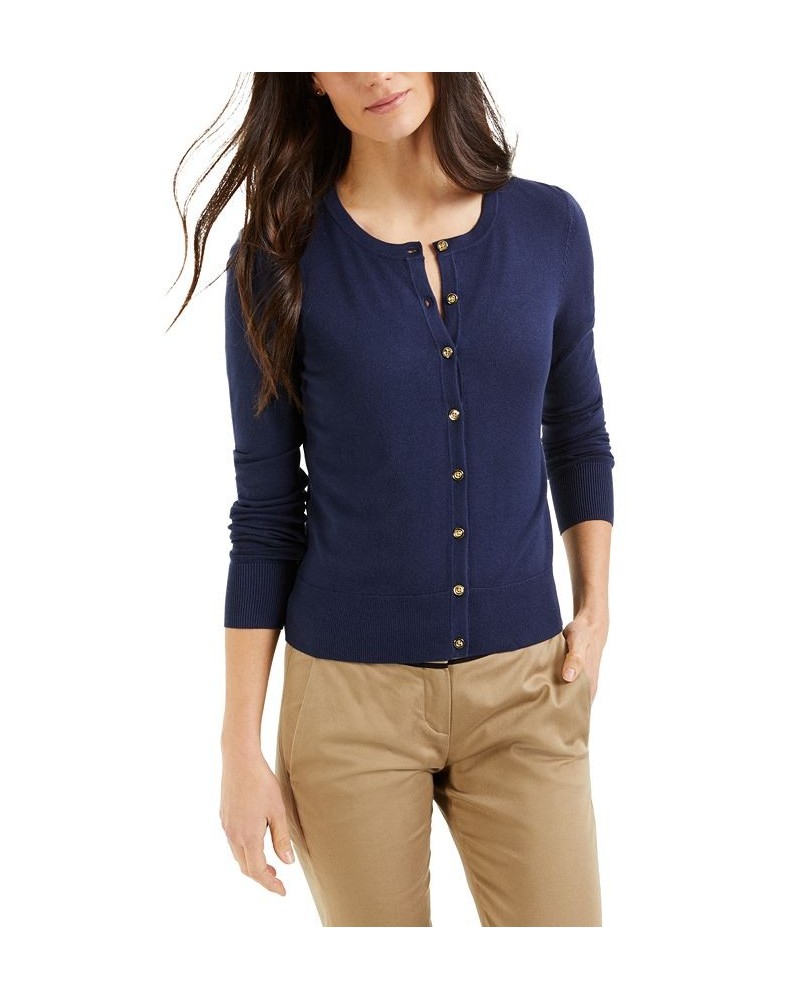 Women's Button Cardigan Intrepid Blue $16.19 Sweaters