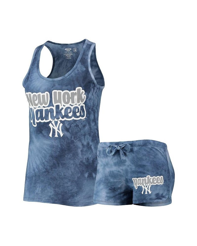 Women's Navy New York Yankees Billboard Racerback Tank Top and Shorts Set Navy $23.50 Pajama