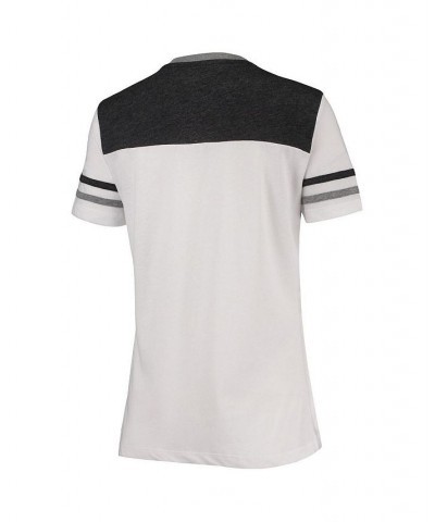 Women's White Heathered Black Chicago White Sox Colorblock V-Neck T-shirt White, Heathered Black $24.19 Tops