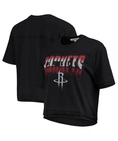 Women's Black Houston Rockets Gradient Crop Top Black $24.74 Tops