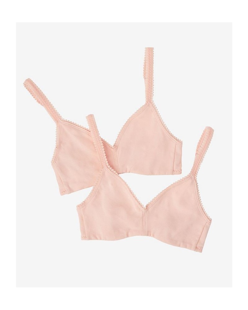 Women's Cotton Bralette Pack of 2 Blush $26.07 Bras