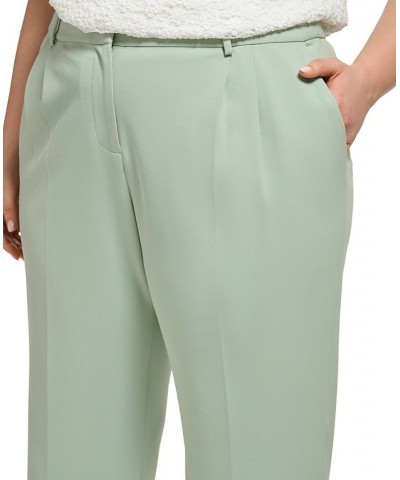 Plus Size Mid-Rise Wide-Leg Pants Green $59.50 Pants