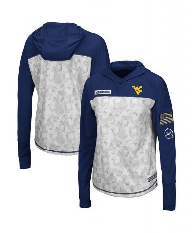 Women's West Virginia Mountaineers OHT Military-Inspired Appreciation Mission Arctic Camo Hoodie Long Sleeve T-shirt $28.04 Tops