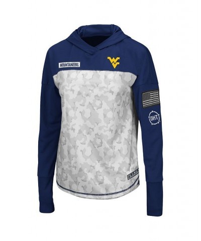 Women's West Virginia Mountaineers OHT Military-Inspired Appreciation Mission Arctic Camo Hoodie Long Sleeve T-shirt $28.04 Tops