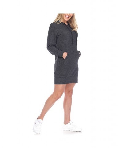 Women's Hoodie Sweatshirt Dress Charcoal $28.56 Dresses