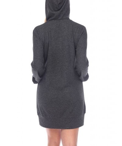 Women's Hoodie Sweatshirt Dress Charcoal $28.56 Dresses