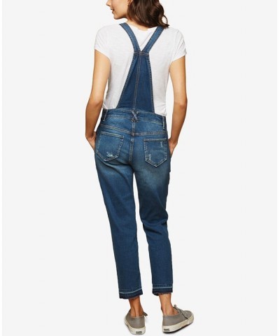 Motherhood Maternity Side Panel Letdown Hem Maternity Overalls Medium Wash $31.68 Jeans