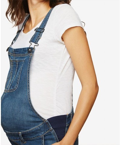 Motherhood Maternity Side Panel Letdown Hem Maternity Overalls Medium Wash $31.68 Jeans