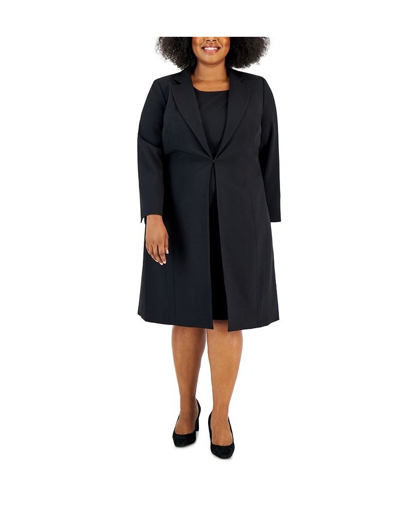 Plus Size Topper Jacket & Sheath Dress Suit Black $79.20 Suits