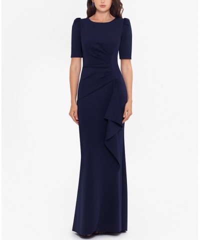 Ruched A-Line Gown Blue $85.41 Dresses