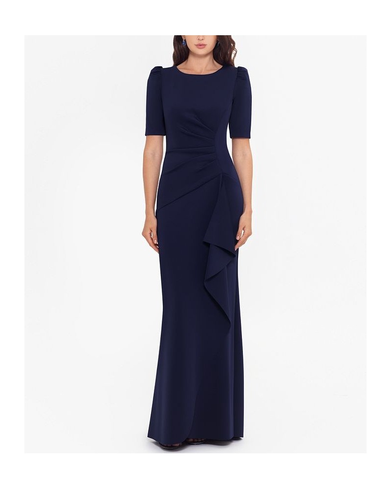 Ruched A-Line Gown Blue $85.41 Dresses