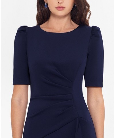 Ruched A-Line Gown Blue $85.41 Dresses