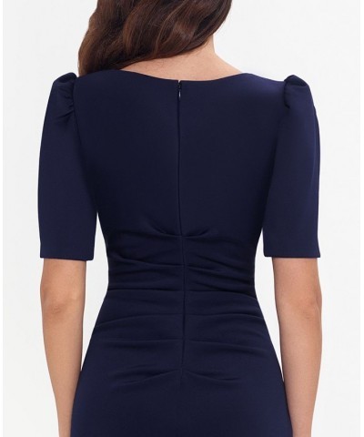 Ruched A-Line Gown Blue $85.41 Dresses