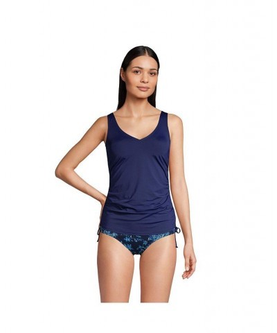 Women's Petite Adjustable V-neck Underwire Tankini Swimsuit Top Adjustable Straps Deep sea navy $46.48 Swimsuits