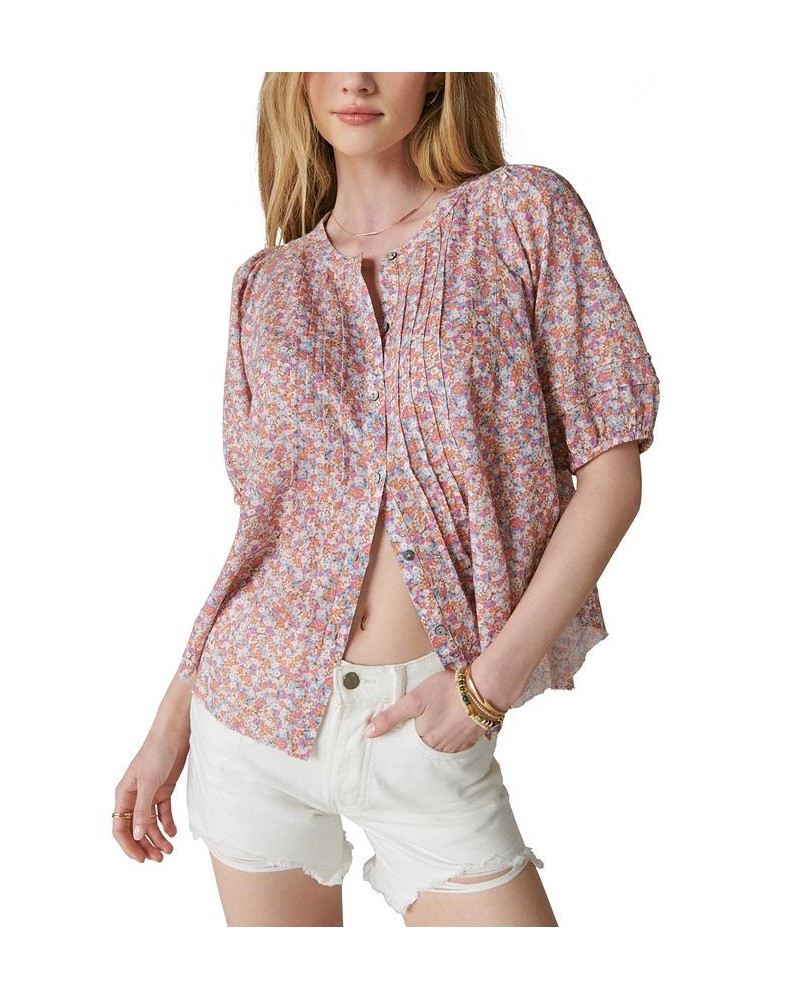 Women's Pintuck Peasant Blouse Multi $44.75 Tops