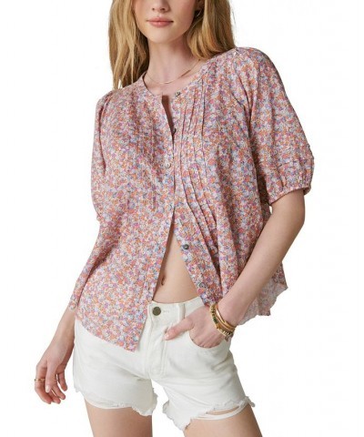 Women's Pintuck Peasant Blouse Multi $44.75 Tops