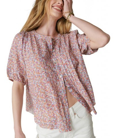 Women's Pintuck Peasant Blouse Multi $44.75 Tops