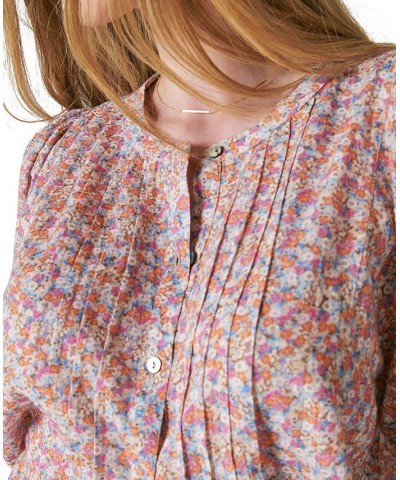 Women's Pintuck Peasant Blouse Multi $44.75 Tops