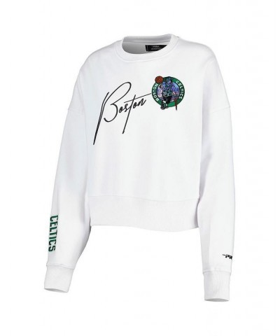 Women's White Boston Celtics City Scape Pullover Sweatshirt White $40.00 Sweatshirts