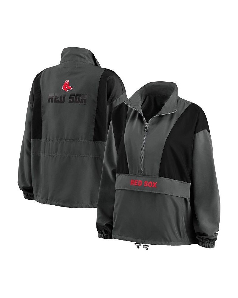 Women's Charcoal Boston Red Sox Packable Half-Zip Jacket Charcoal $38.50 Jackets