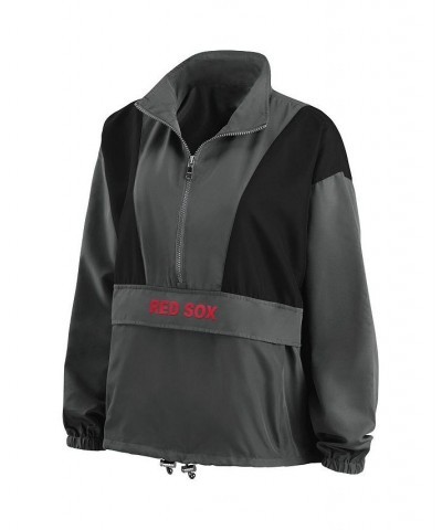 Women's Charcoal Boston Red Sox Packable Half-Zip Jacket Charcoal $38.50 Jackets