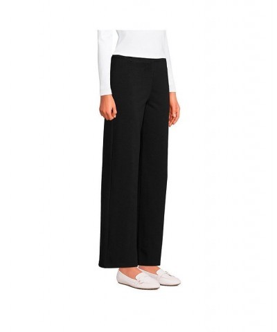 Women's Petite Starfish Mid Rise Wide Leg Pull On Pants Black $31.48 Pants