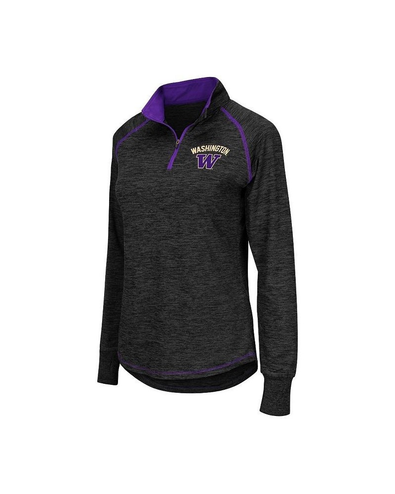 Women's Black Washington Huskies Bikram 1/4 Zip Long Sleeve Jacket Black $25.85 Jackets