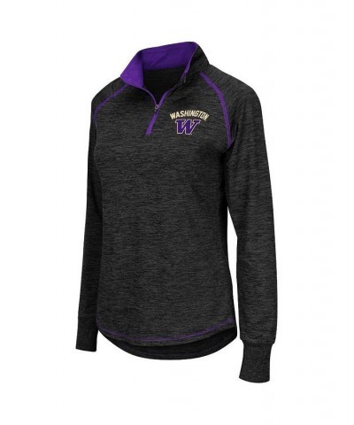 Women's Black Washington Huskies Bikram 1/4 Zip Long Sleeve Jacket Black $25.85 Jackets