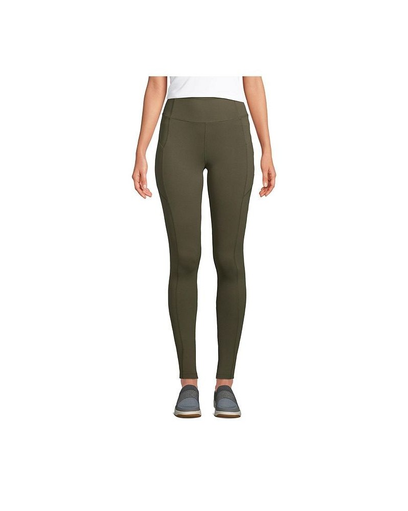 Women's Petite Active High Rise Compression Slimming Pocket Leggings Forest moss $45.87 Pants