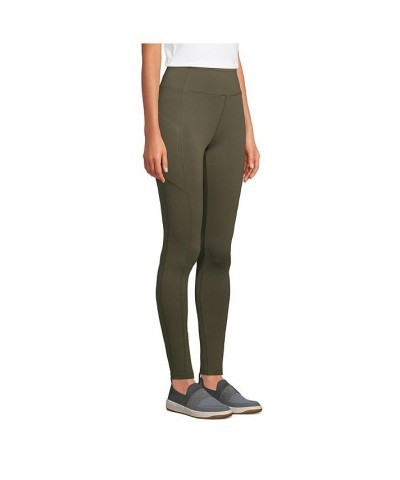 Women's Petite Active High Rise Compression Slimming Pocket Leggings Forest moss $45.87 Pants