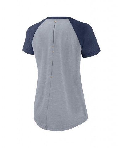 Women's Heather Gray Milwaukee Brewers Summer Breeze Raglan Fashion T-shirt Heather Gray $29.49 Tops