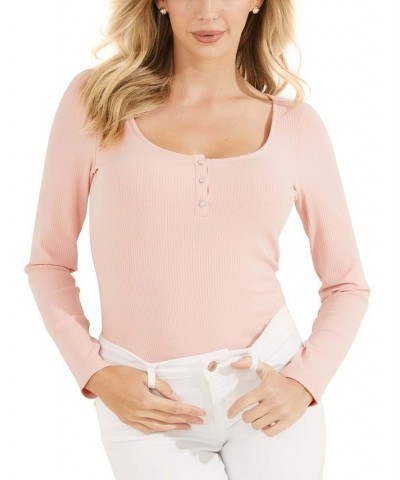 Women's Karlee Henley Top Pink Roses $22.70 Tops